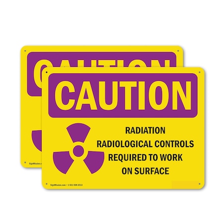 Signmission Radiation & Laser Sign, 18 in H x 24 in W, Aluminum, Rectangle OS-2PACK-CR-A-1824-L-10201